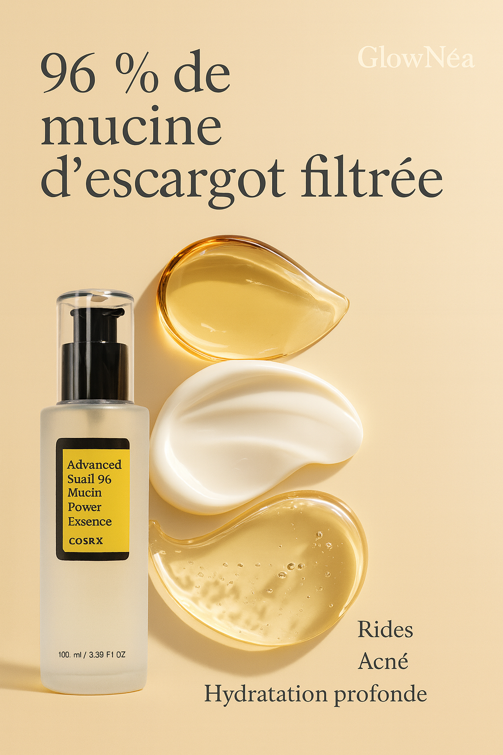  Snail mucin 96 - ride acné hydratation profonde - GlowNea